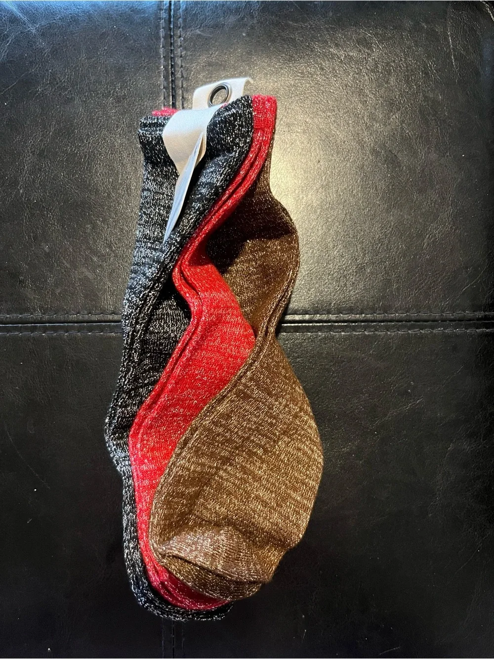 Free People/FP Movement Lurex sock 3 pair black red brown disco stretchy ankle